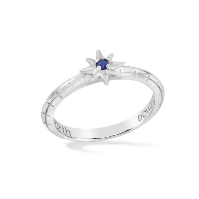 DOWER & HALL WOMEN'S SILVER / BLUE SAPPHIRE TRUE NORTH TWINKLE RING IN STERLING SILVER
