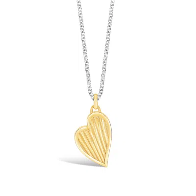 DOWER & HALL WOMEN'S SILVER / GOLD HUMBUG HEART PENDANT IN STERLING SILVER VERMEIL