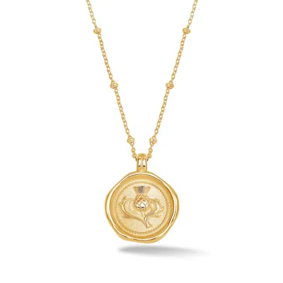 DOWER & HALL WOMEN'S THISTLE TALISMAN NECKLACE IN GOLD VERMEIL