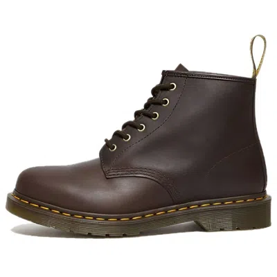 DR. MARTENS Dr. Martens 101 Crazy Horse Leather Ankle Boots 'Dark Brown'