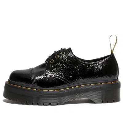 DR. MARTENS Dr. Martens 1461 Distressed Patent Leather Platform Shoes 'Black'
