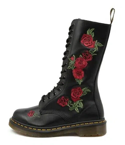 DR. MARTENS DR MARTENS 1914 VONDA BLACK LEATHER WOMENS SHOES CASUAL BOOTS CALF