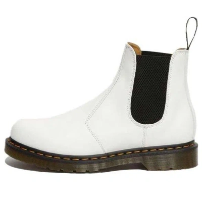 DR. MARTENS Dr. Martens 2976 Yellow Stitch Smooth Leather Chelsea Boots 'White'