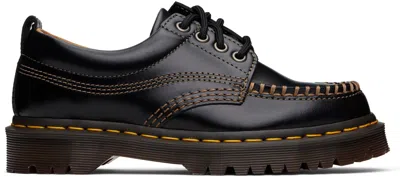 DR. MARTENS BLACK LOWELL LEATHER MOC TOE DERBYS