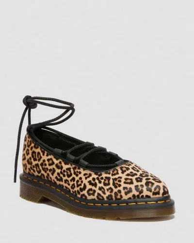 DR. MARTENS LEATHER ELPHIE II LEOPARD BALLET FLATS SHOES