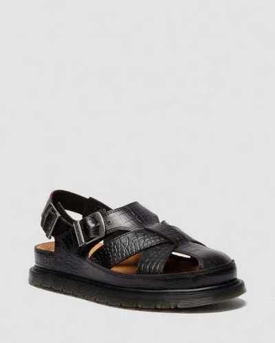 DR. MARTENS FISHERMAN CROCODILE ANALINE LEDER SANDALEN