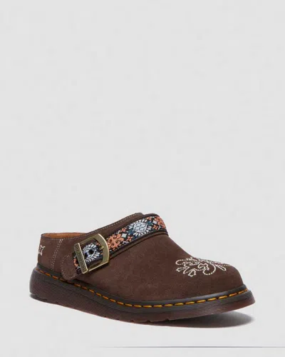 DR. MARTENS ISHAM SUEDE AND JACQUARD MULES