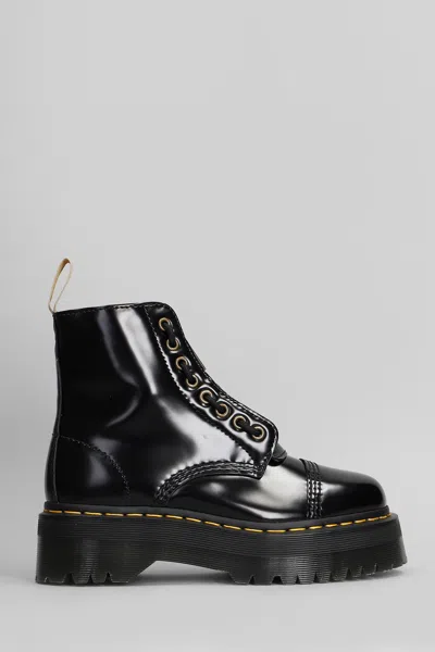 DR. MARTENS VEGAN SINCLAIR COMBAT BOOTS IN BLACK SYNTHETIC