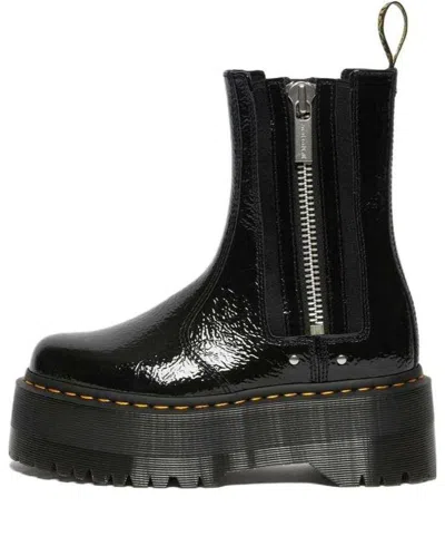 DR. MARTENS (WMNS) Dr. Martens 2976 Max Distressed Patent Chelsea Platform Boots 'Black'