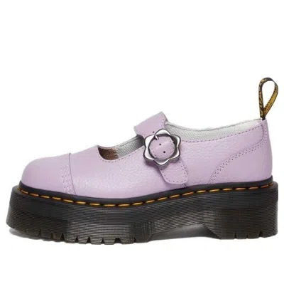 DR. MARTENS (WMNS) Dr. Martens Addina Flower Buckle Leather Platform Shoes 'Lilac'