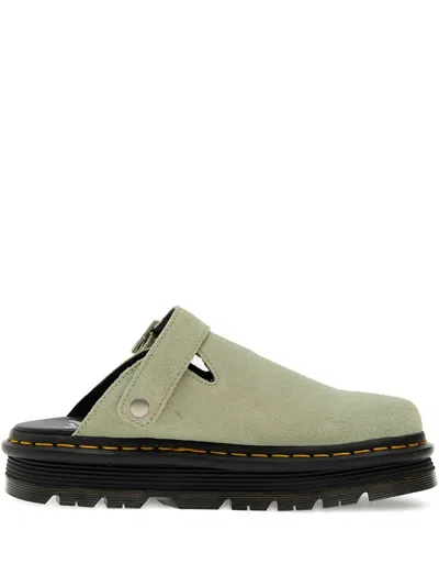DR. MARTENS ZEBZAG BUCKLE-FASTENING PLATFORM FLAT MULES