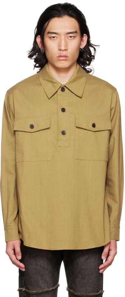 DRAE SSENSE EXCLUSIVE BEIGE PATCH POCKET POLO