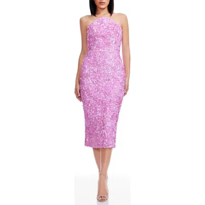 DRESS THE POPULATION DRESS THE POPULATION ETTA SEQUIN STRAPLESS COCKTAIL SHEATH DRESS
