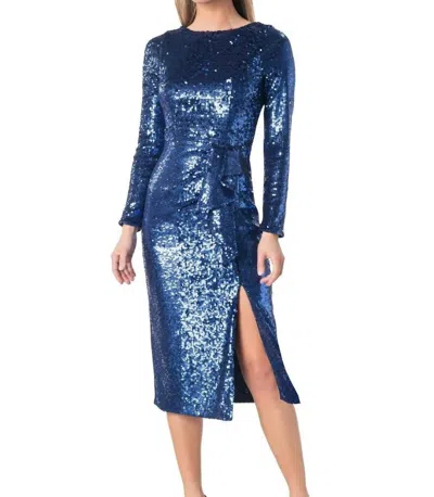 DRESS THE POPULATION MICHA DRESS IN NAVY MULTI