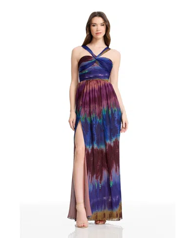 DRESS THE POPULATION WOMEN'S TAU SWEETHEART-NECK DRESS