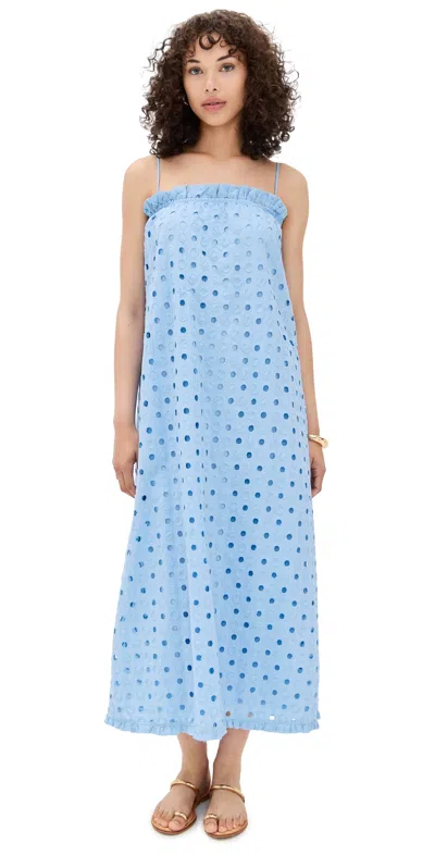 DRESS TO EYELET MAXI DRESS BLUE HORIZON