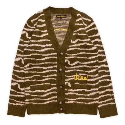 DREW HOUSE Drew House Sketch Mascot Squiggle Cardigan 'Olive Ivory'