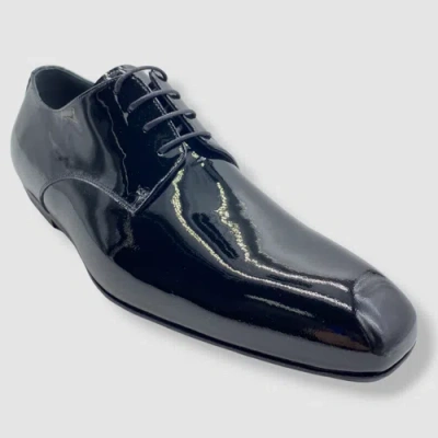 DRIES VAN NOTEN $735 DRIES VAN NOTEN MEN BLACK PATENT LEATHER OXFORD LACE UP SHOE SZ EU 43/US 10