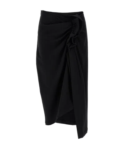 DRIES VAN NOTEN DRIES VAN NOTEN HANAM ASYMMETRIC MIDI SKIRT