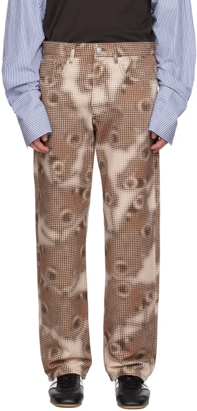 DRIES VAN NOTEN BROWN PATTERN JEANS