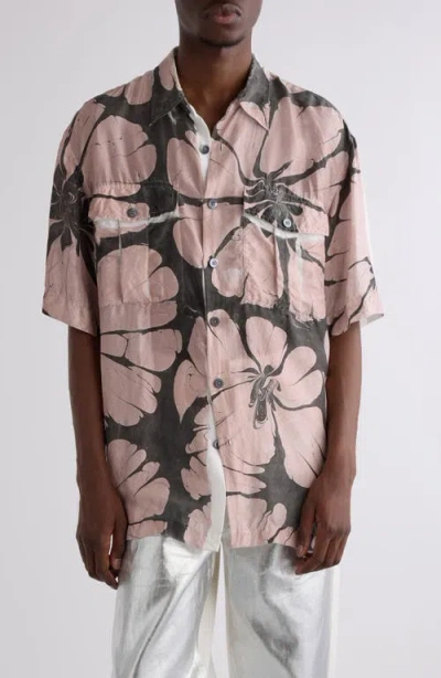 DRIES VAN NOTEN DRIES VAN NOTEN CASS FLORAL SILK BUTTON-UP SHIRT