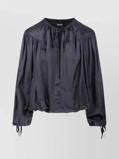 DRIES VAN NOTEN CATTI LOOSE BLOUSE GATHERED FABRIC