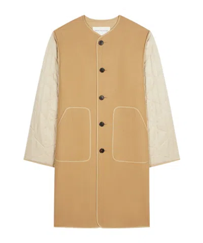 DRIES VAN NOTEN COLLARLESS WOOL COAT