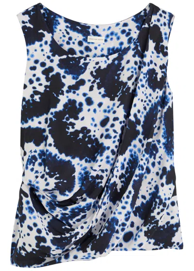 DRIES VAN NOTEN DRIES VAN NOTEN COT PRINTED MATTE SATIN TOP