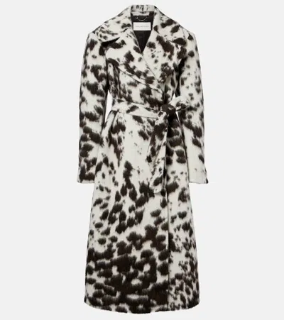 DRIES VAN NOTEN COW-PRINT WOOL AND ALPACA-BLEND COAT