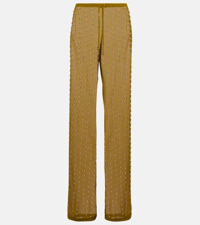 DRIES VAN NOTEN EMBELLISHED STRAIGHT PANTS