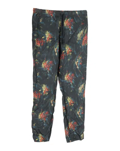 DRIES VAN NOTEN FLORAL TROUSERS IN BLACK VISCOSE