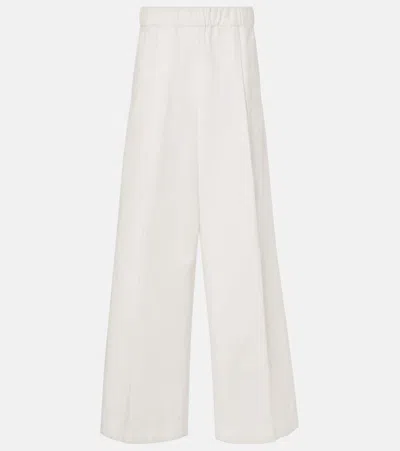 DRIES VAN NOTEN HIGH-RISE COTTON WIDE-LEG PANTS
