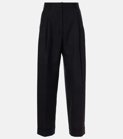 DRIES VAN NOTEN HIGH-RISE WOOL WIDE-LEG PANTS