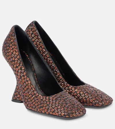 DRIES VAN NOTEN JACQUARD WEDGE PUMPS