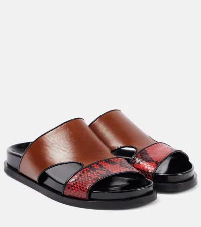 DRIES VAN NOTEN LEATHER SLIDES
