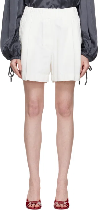 DRIES VAN NOTEN OFF-WHITE WIDE DENIM SHORTS