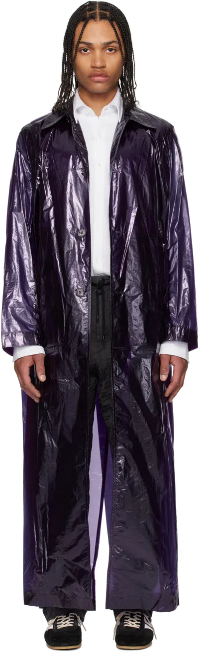 DRIES VAN NOTEN PURPLE LOOSE FIT MAC COAT