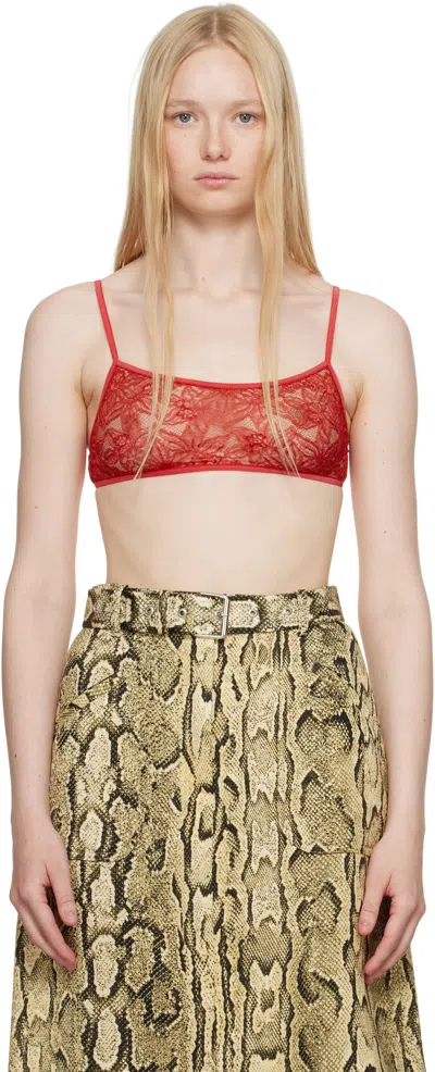 DRIES VAN NOTEN RED FITTED BRALETTE