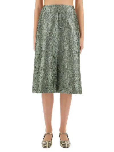 DRIES VAN NOTEN DRIES VAN NOTEN RUCHED SATIN MIDI SKIRT