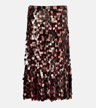 DRIES VAN NOTEN SEQUINED MIDI SKIRT