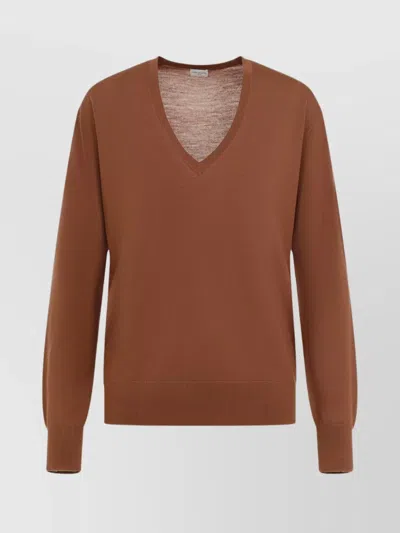 DRIES VAN NOTEN MERINO WOOL FINE-KNIT V-NECK JUMPER
