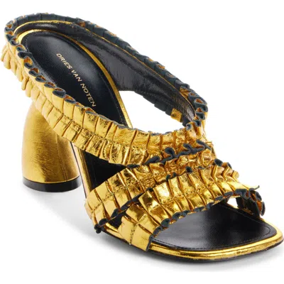 DRIES VAN NOTEN DRIES VAN NOTEN VIRGO METALLIC SLINGBACK SANDAL