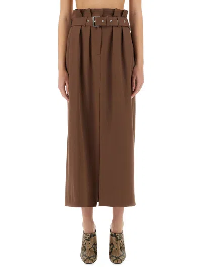 DRIES VAN NOTEN WOOL SKIRT WITH BELT