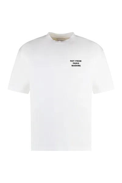 DRÔLE DE MONSIEUR DRÔLE DE MONSIEUR SLOGAN COTTON CREW-NECK T-SHIRT