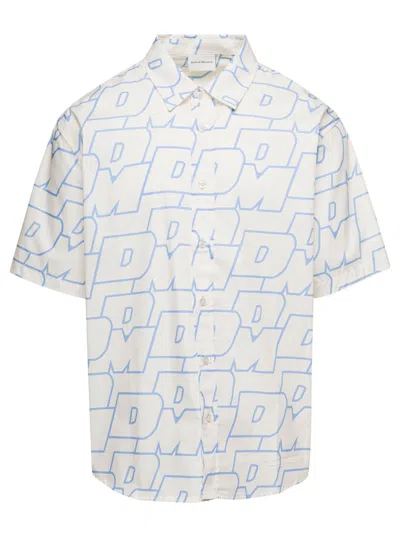 DRÔLE DE MONSIEUR WHITE ALL-OVER DDM PRINT SHIRT