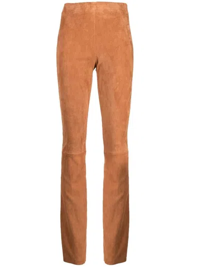 DROME FLARED SUEDE STRETCH TROUSERS