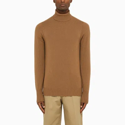 DRUMOHR DRUMOHR  CAMEL-COLOURED TURTLENECK SWEATER IN WOOL