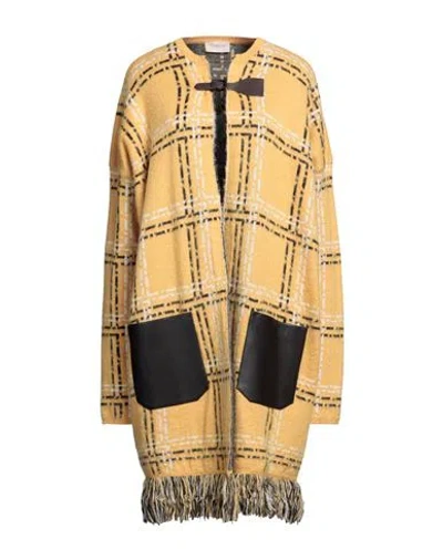 DRUMOHR DRUMOHR WOMAN COAT YELLOW SIZE S WOOL, POLYAMIDE, MOHAIR WOOL