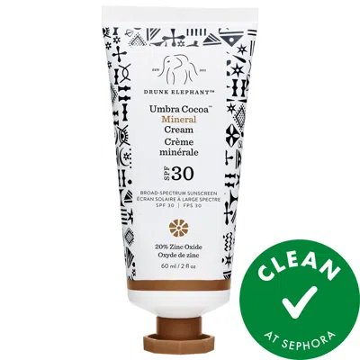 DRUNK ELEPHANT UMBRA 100% MINERAL CREAM SPF 30/PA+++ TINTED FACE SUNSCREEN COCOA 2 OZ