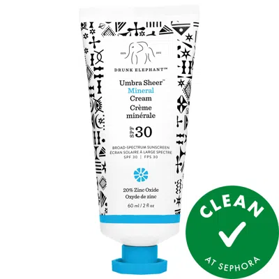 DRUNK ELEPHANT UMBRA 100% MINERAL CREAM SPF 30/PA+++ TINTED FACE SUNSCREEN SHEER 2 OZ